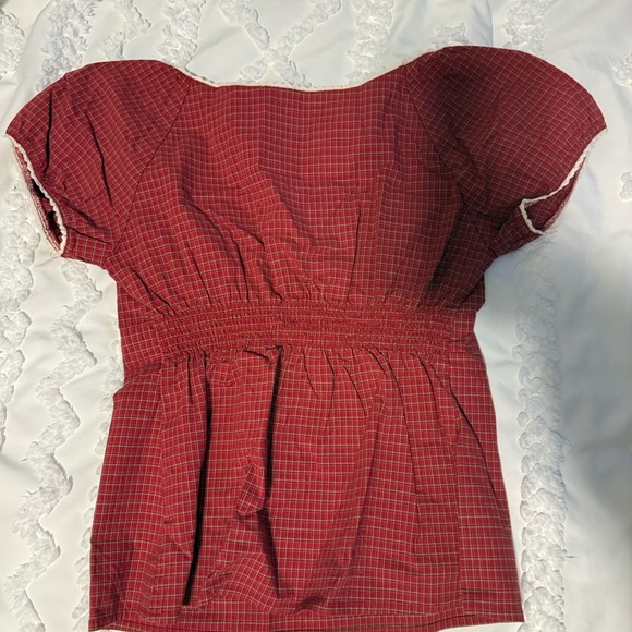 Brandy Melville Red Checkered Blouse - Picture 2 of 3